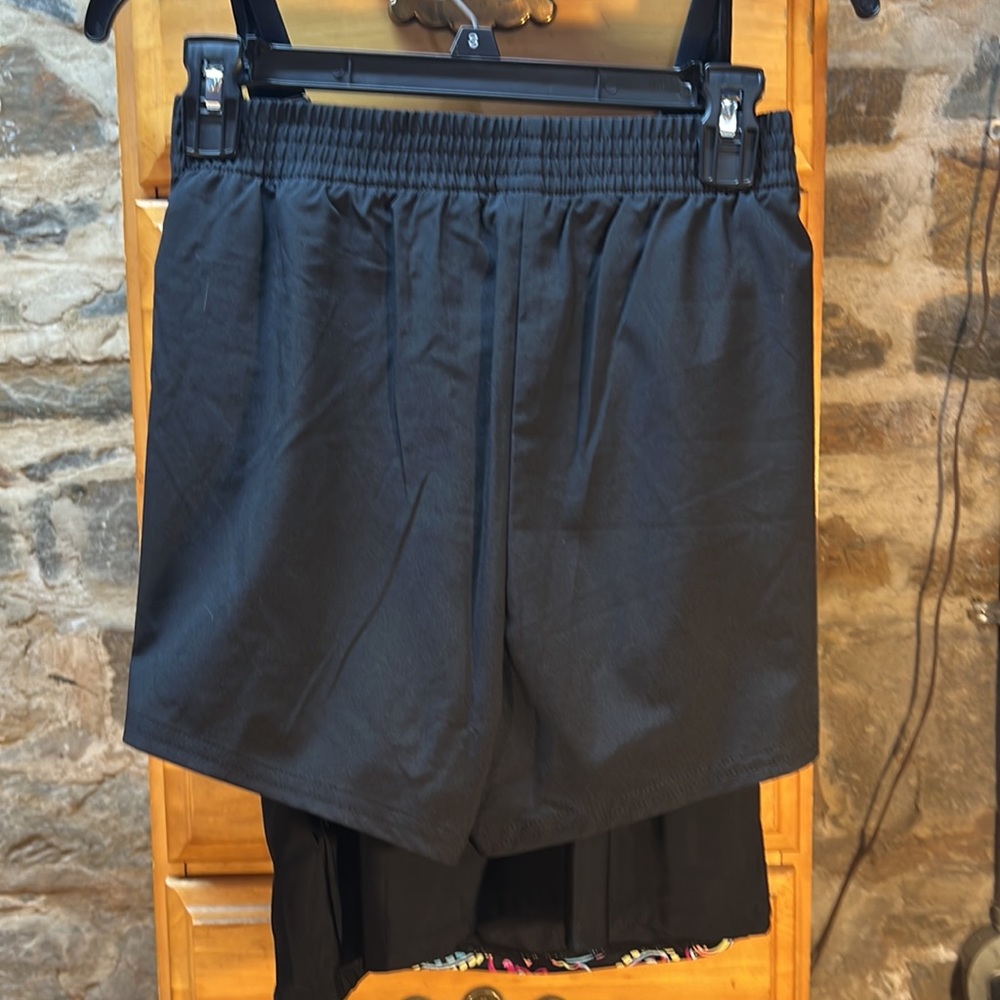 New American Beach Black Multi Design Short Set Swim Suit - Picture 3 of 4
